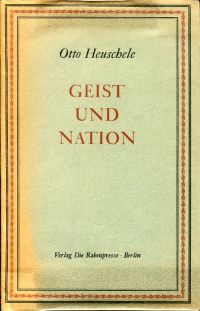 Heuschele, Geist und Nation. (Umschlag)