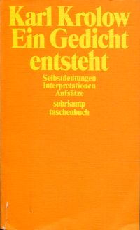 Krolow, Ein Gedicht entsteht. (Umschlag)