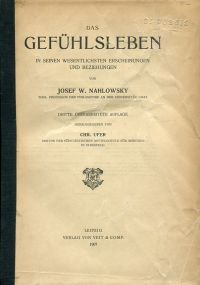 Nahlowsky, Das Gefühlsleben in seinen wesentlichsten Erscheinungen und Beziehung (Umschlag)