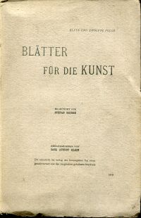 George, Blätter für die Kunst, elfte und zwölfte Folge. (Umschlag)