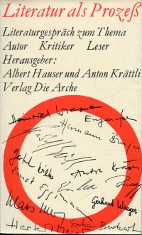 Hauser, Literatur als Prozess. (Umschlag)