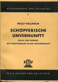 Hellpach, Schöpferische Unvernunft? (Umschlag)