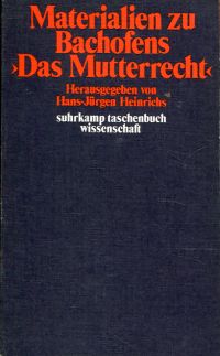Heinrichs, Materialien zu Bachofens Das Mutterrecht. (Umschlag)