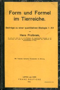 Przibram, Form und Formel im Tierreiche. (Umschlag)