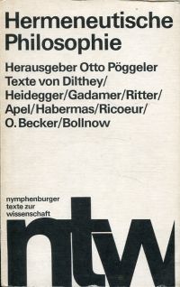 Pöggeler, Hermeneutische Philosophie. (Umschlag)