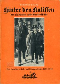Kranz, Hinter den Kulissen der Kabinette und Generalstäbe. (Umschlag)