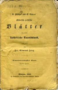 Phillips, Historisch-politische Blätter für das katholische Deutschland, 31. Ban (Umschlag)
