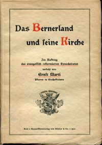Marti, Das Bernerland und seine Kirche. (Umschlag)