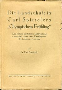 Burkhardt, Die Landschaft in Carl Spittelers "Olympischer Frühling". (Umschlag)