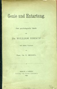 Hirsch, Genie und Entartung. (Umschlag)