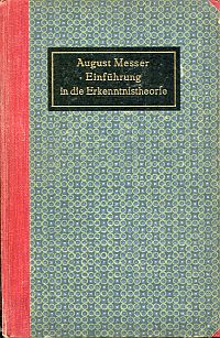 Messer, Einführung in die Erkenntnistheorie. (Umschlag)