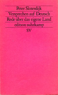 Sloterdijk, Versprechen auf Deutsch. (Umschlag)
