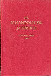 Schopenhauer-Gesellschaft (Hrsg.): Schopenhauer-Jahrbuch, Band 62 (1981) (Umschlag)
