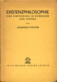 Pfeiffer, Existenzphilosophie. (Umschlag)