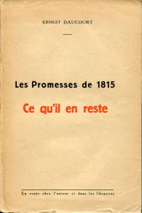 Daucourt, Les promesses de 1815. (Umschlag)
