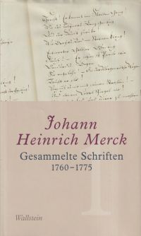 Merck, Gesammelte Schriften, Band 1: 1760 - 1775. (Umschlag)