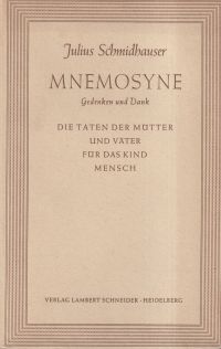 Schmidhauser, Mnemosyne. (Umschlag)