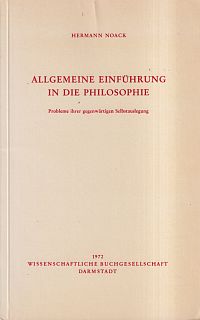 Noack, Allgemeine Einführung in die Philosophie. (Umschlag)