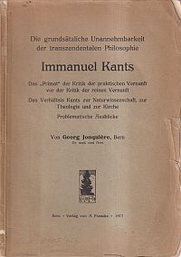 Jonquière, Die grundsätzliche Unannehmbarkeit der transzendentalen Philosophie I (Umschlag)