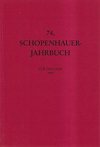 Schopenhauer-Gesellschaft (Hrsg.): Schopenhauer-Jahrbuch, Band 74 (1993). (Umschlag)