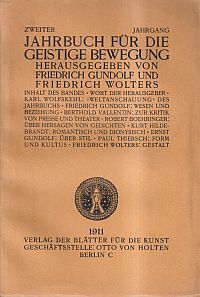 Jahrbuch für die geistige Bewegung, 2. Jahrgang. (Umschlag)
